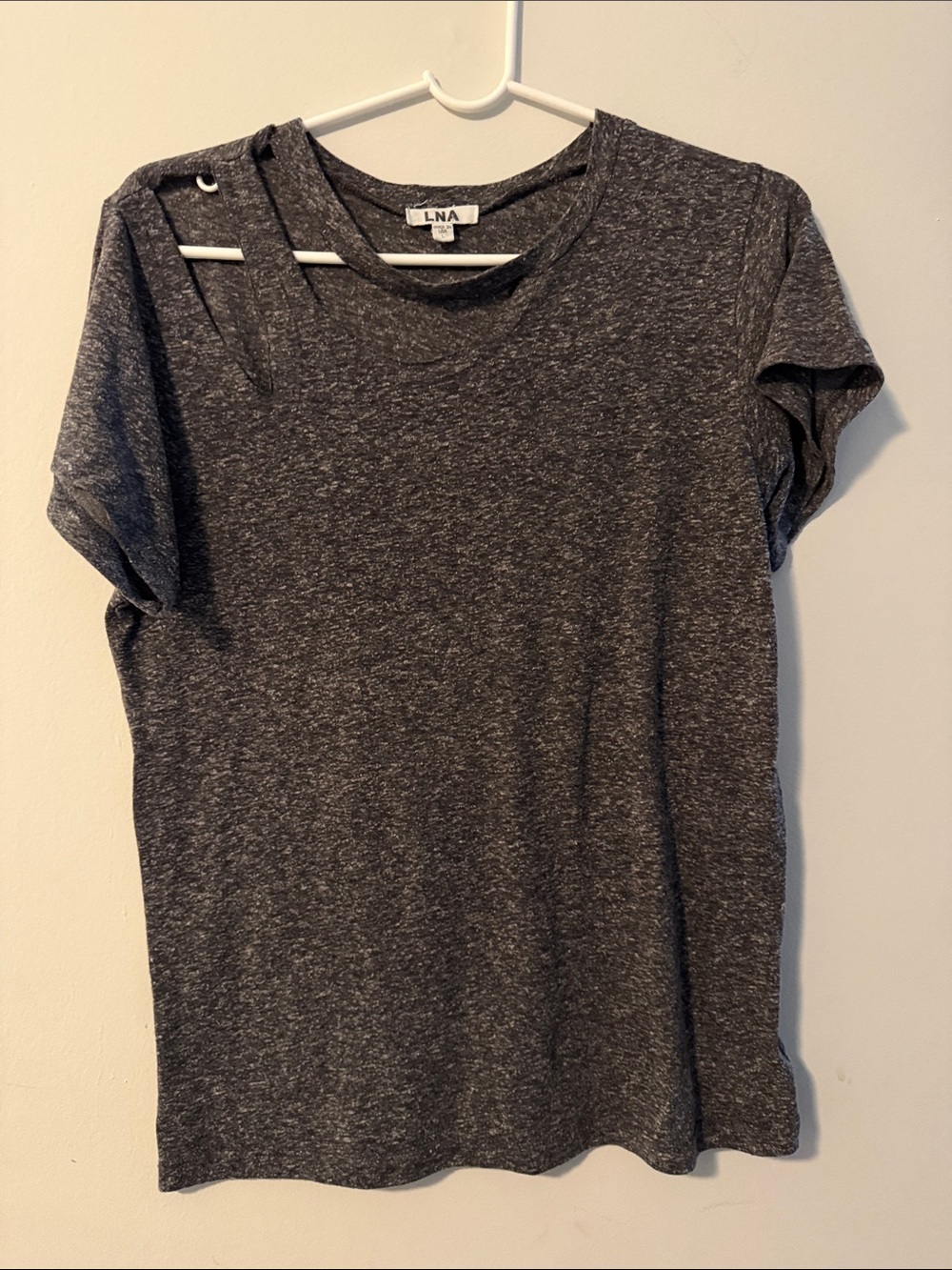 LNA Charcoal Heather Crewneck Short Sleeve Tee